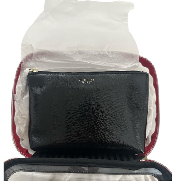 Victoria’s Secret | Red & Black 2-Piece Beauty Cosmetic Makeup Bag | NWT - Picture 8 of 9